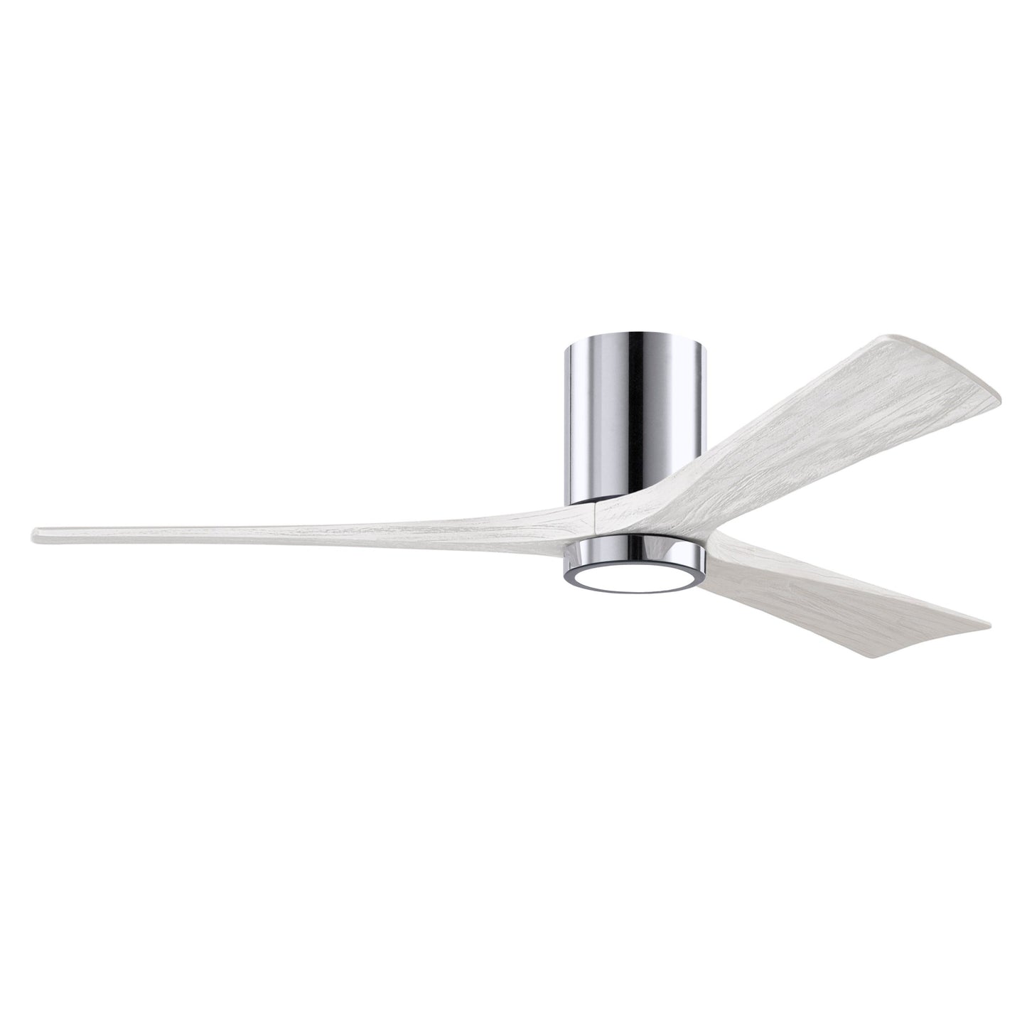 Matthews Fan Company Atlas Irene-3HLK 60" Polished Chrome Ceiling Fan With Solid Wood Blade In Matte White Finish