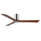 Matthews Fan Company Atlas Irene-3HLK 60" Polished Chrome Ceiling Fan With Solid Wood Blade In Walnut Tone Finish