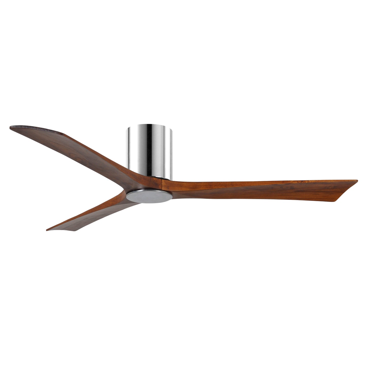 Matthews Fan Company Atlas Irene-3HLK 60" Polished Chrome Ceiling Fan With Solid Wood Blade In Walnut Tone Finish