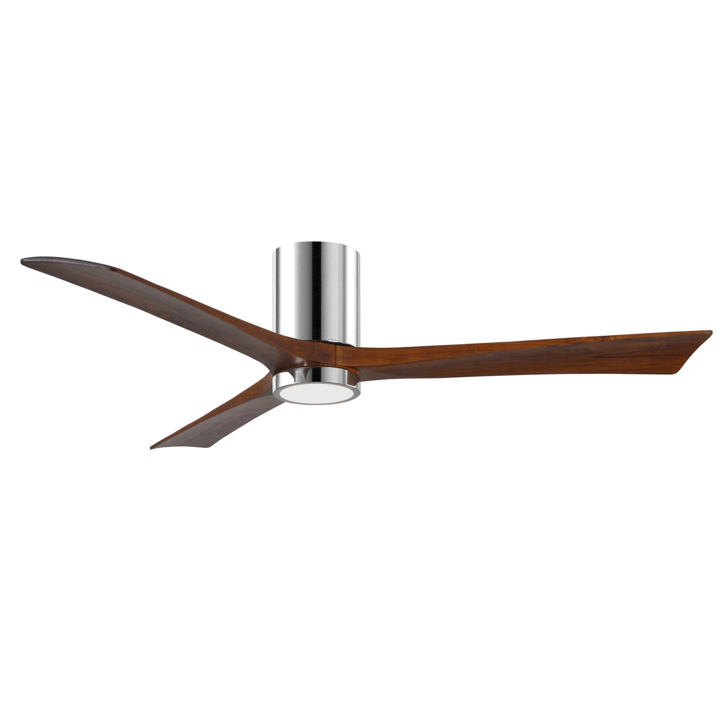 Matthews Fan Company Atlas Irene-3HLK 60" Polished Chrome Ceiling Fan With Solid Wood Blade In Walnut Tone Finish