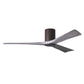 Matthews Fan Company Atlas Irene-3HLK 60" Textured Bronze Ceiling Fan With Solid Wood Blade In Barnwood Tone Finish