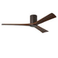 Matthews Fan Company Atlas Irene-3HLK 60" Textured Bronze Ceiling Fan With Solid Wood Blade In Walnut Tone Finish