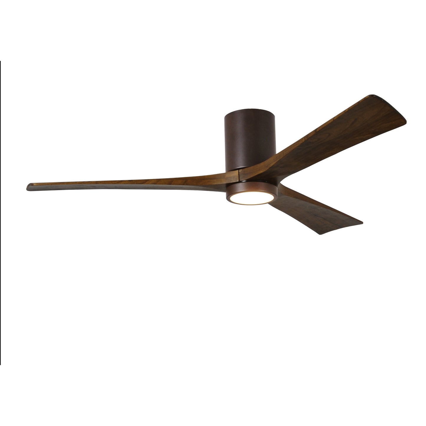 Matthews Fan Company Atlas Irene-3HLK 60" Textured Bronze Ceiling Fan With Solid Wood Blade In Walnut Tone Finish