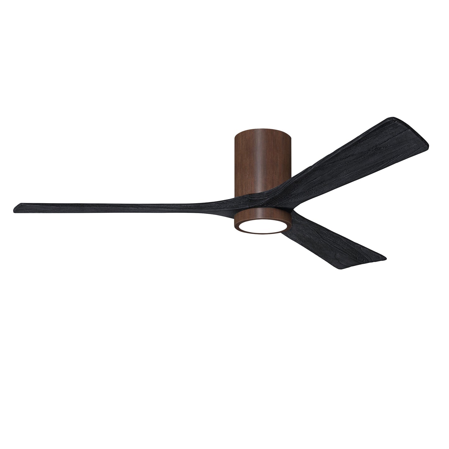 Matthews Fan Company Atlas Irene-3HLK 60" Walnut Tone Ceiling Fan With Solid Wood Blade In Matte Black Finish