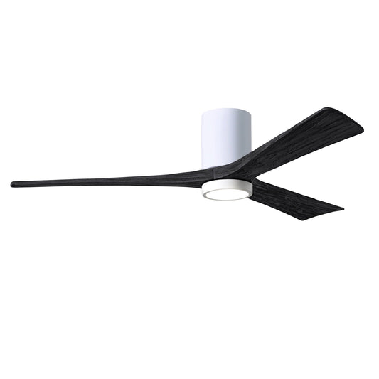 Matthews Fan Company Atlas Irene-3HLK 60" White Ceiling Fan With Solid Wood Blade In Matte Black Finish