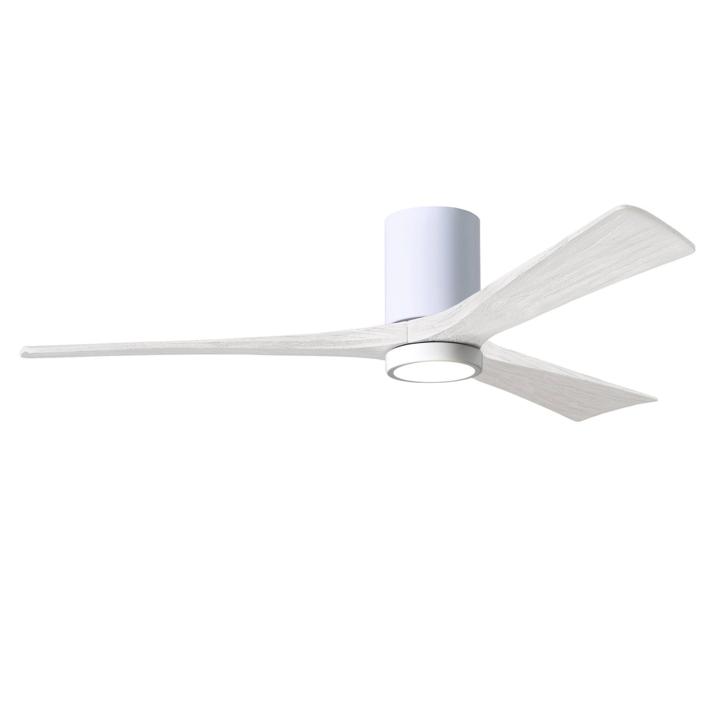 Matthews Fan Company Atlas Irene-3HLK 60" White Ceiling Fan With Solid Wood Blade In Matte White Finish