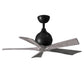 Matthews Fan Company Atlas Irene-5 42" Matte Black Ceiling Fan With Solid Wood Blade In Barnwood Tone Finish