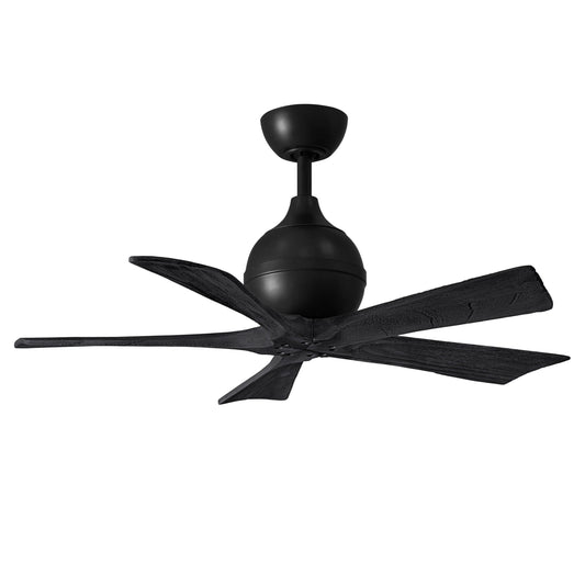 Matthews Fan Company Atlas Irene-5 42" Matte Black Ceiling Fan With Solid Wood Blade In Matte Black Finish