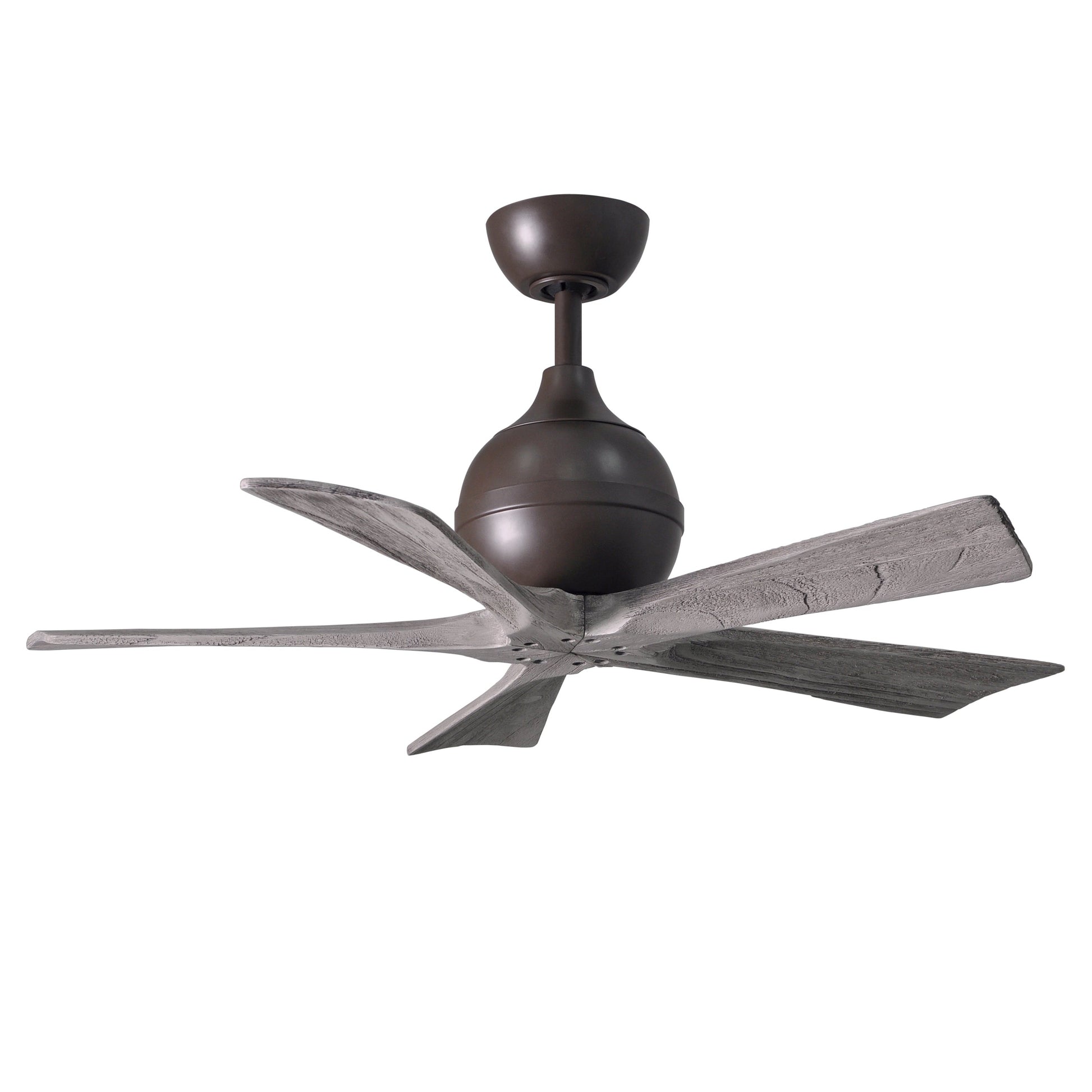 Matthews Fan Company Atlas Irene-5 42" Textured Bronze Ceiling Fan With Solid Wood Blade In Barnwood Tone Finish