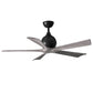 Matthews Fan Company Atlas Irene-5 52" Matte Black Ceiling Fan With Solid Wood Blade In Barnwood Tone Finish