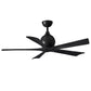 Matthews Fan Company Atlas Irene-5 52" Matte Black Ceiling Fan With Solid Wood Blade In Matte Black Finish