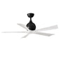 Matthews Fan Company Atlas Irene-5 52" Matte Black Ceiling Fan With Solid Wood Blade In Matte White Finish