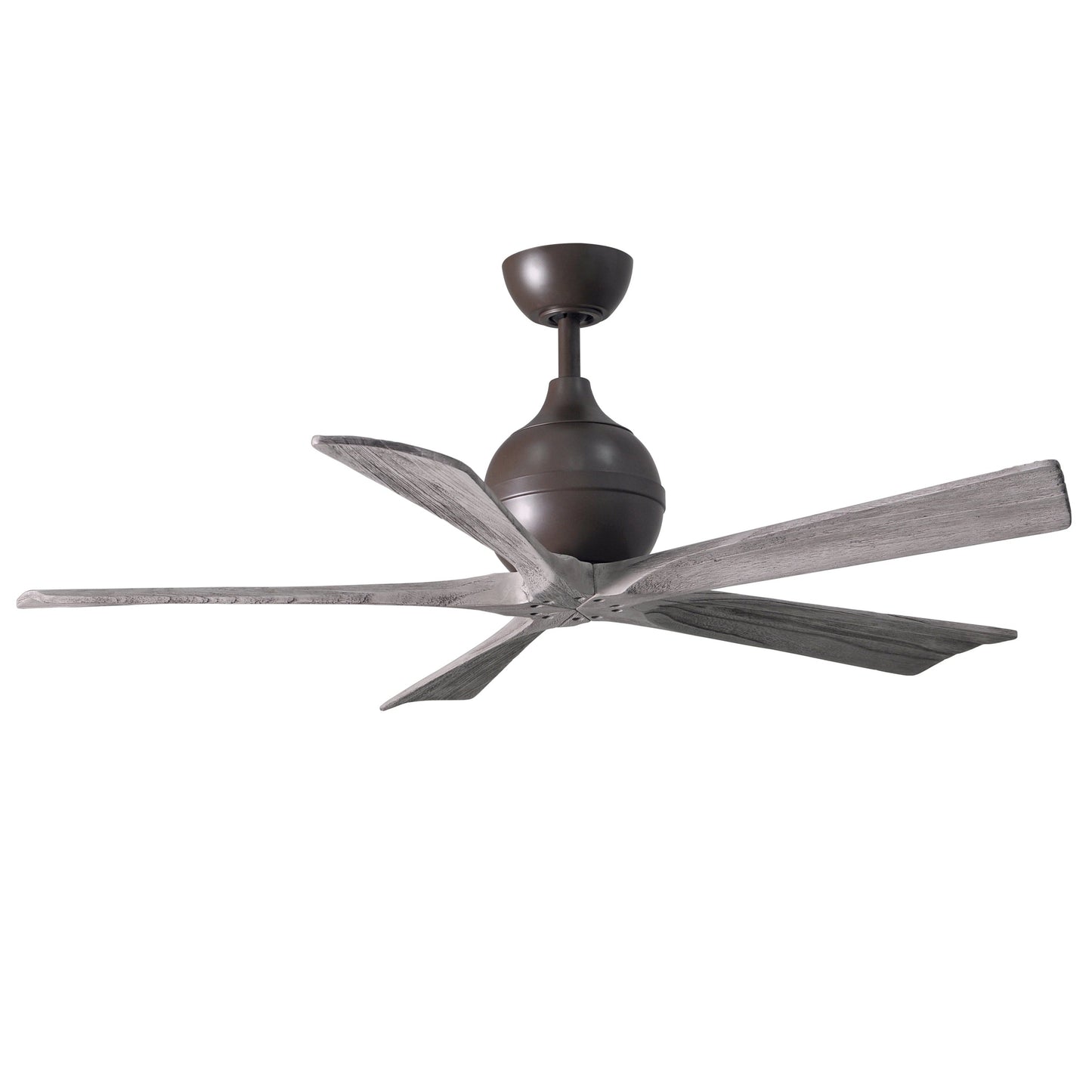 Matthews Fan Company Atlas Irene-5 52" Textured Bronze Ceiling Fan With Solid Wood Blade In Barnwood Tone Finish