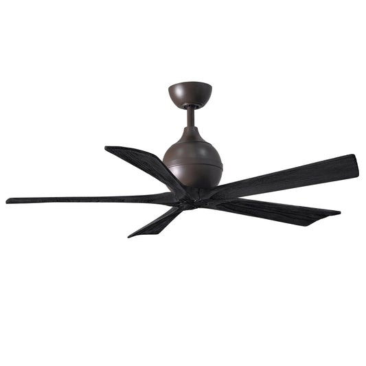 Matthews Fan Company Atlas Irene-5 52" Textured Bronze Ceiling Fan With Solid Wood Blade In Matte Black Finish