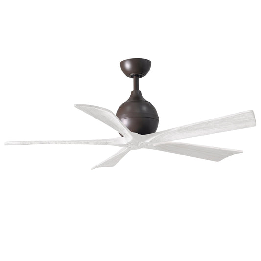 Matthews Fan Company Atlas Irene-5 52" Textured Bronze Ceiling Fan With Solid Wood Blade In Matte White Finish