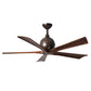Matthews Fan Company Atlas Irene-5 52" Textured Bronze Ceiling Fan With Solid Wood Blade In Walnut Tone Finish