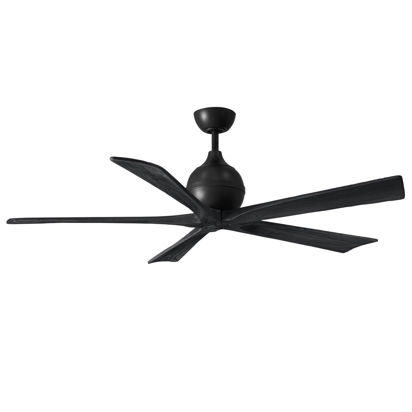 Matthews Fan Company Atlas Irene-5 60" Matte Black Ceiling Fan With Solid Wood Blade In Matte Black Finish