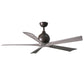 Matthews Fan Company Atlas Irene-5 60" Textured Bronze Ceiling Fan With Solid Wood Blade In Barnwood Tone Finish