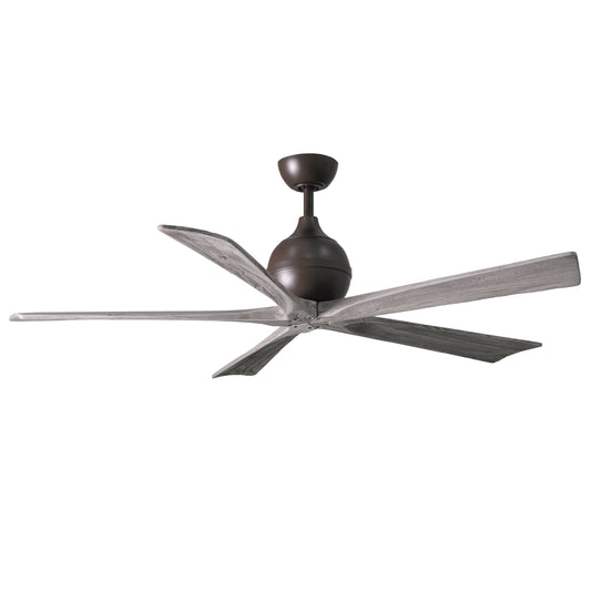 Matthews Fan Company Atlas Irene-5 60" Textured Bronze Ceiling Fan With Solid Wood Blade In Barnwood Tone Finish