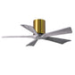 Matthews Fan Company Atlas Irene-5H 42" Brushed Brass Ceiling Mount Fan With Solid Wood Blade In Barnwood Tone Finish