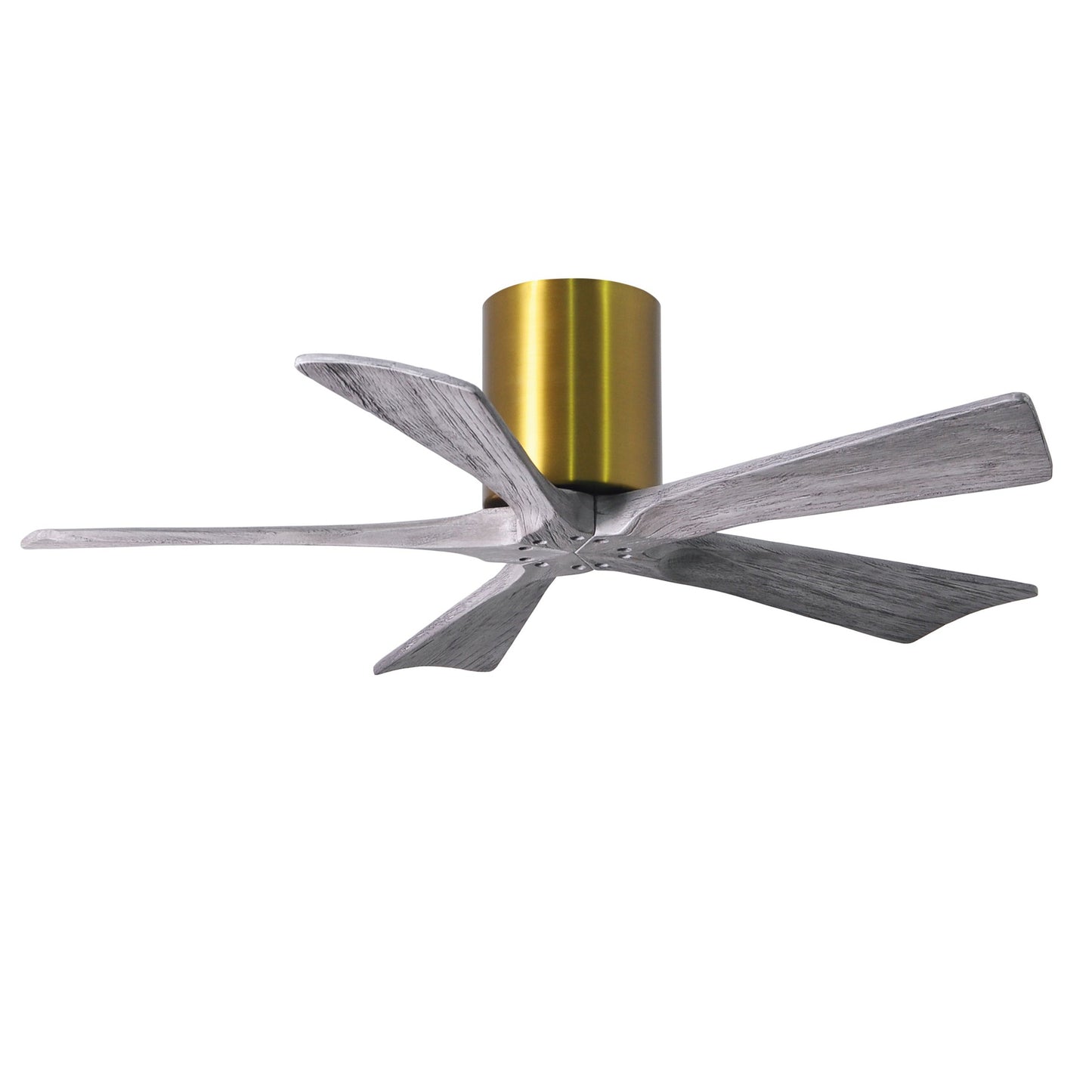 Matthews Fan Company Atlas Irene-5H 42" Brushed Brass Ceiling Mount Fan With Solid Wood Blade In Barnwood Tone Finish