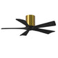 Matthews Fan Company Atlas Irene-5H 42" Brushed Brass Ceiling Mount Fan With Solid Wood Blade In Matte Black Finish