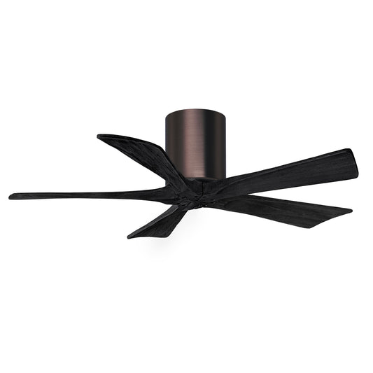 Matthews Fan Company Atlas Irene-5H 42" Brushed Bronze Ceiling Mount Fan With Solid Wood Blade In Matte Black Finish