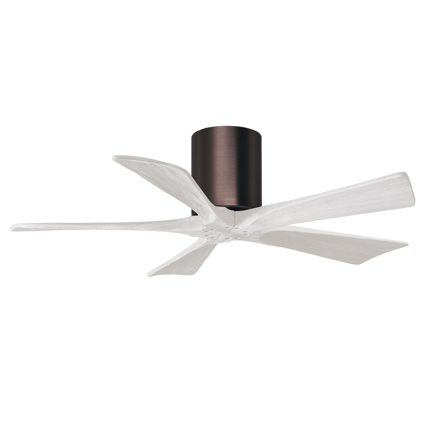 Matthews Fan Company Atlas Irene-5H 42" Brushed Bronze Ceiling Mount Fan With Solid Wood Blade In Matte White Finish