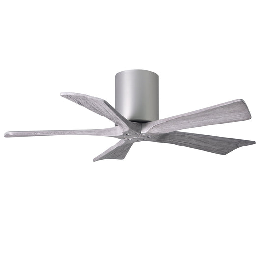 Matthews Fan Company Atlas Irene-5H 42" Brushed Nickel Ceiling Mount Fan With Solid Wood Blade In Barnwood Tone Finish