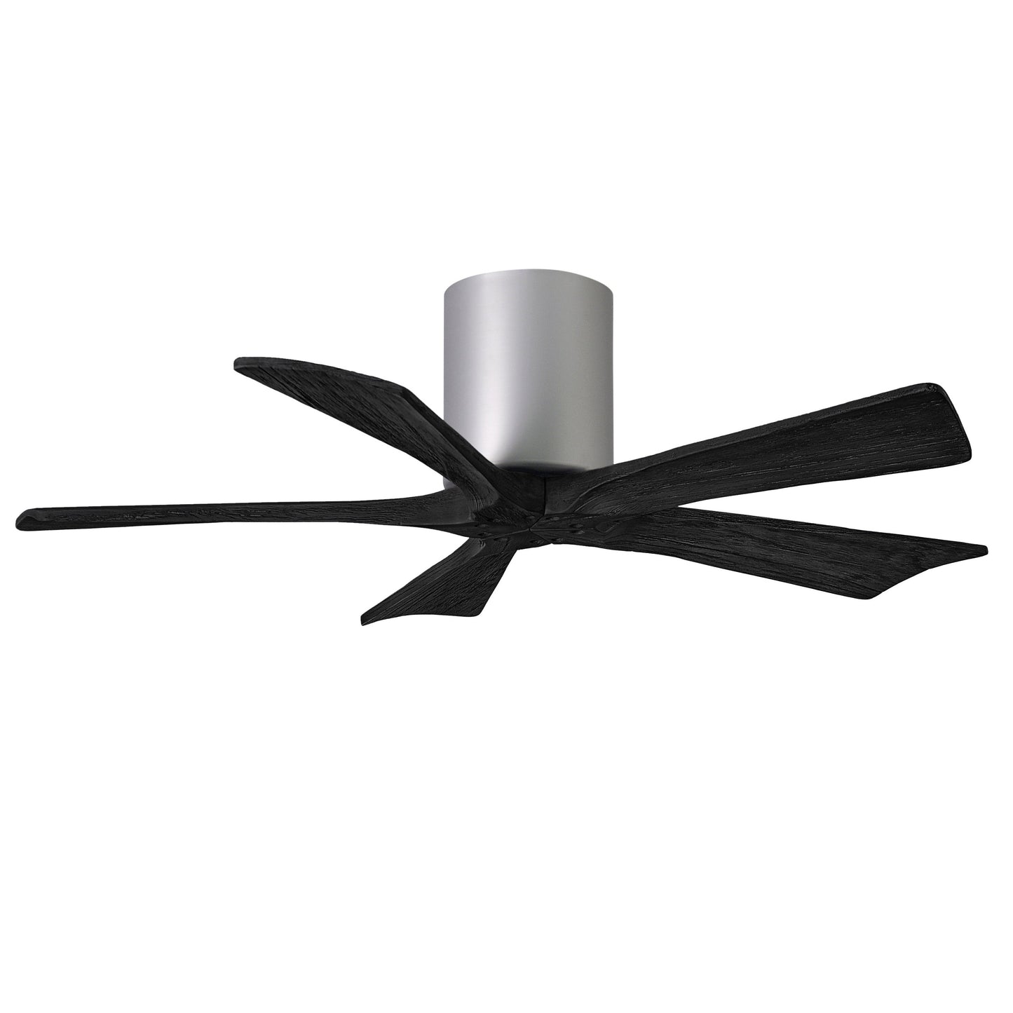 Matthews Fan Company Atlas Irene-5H 42" Brushed Nickel Ceiling Mount Fan With Solid Wood Blade In Matte Black Finish