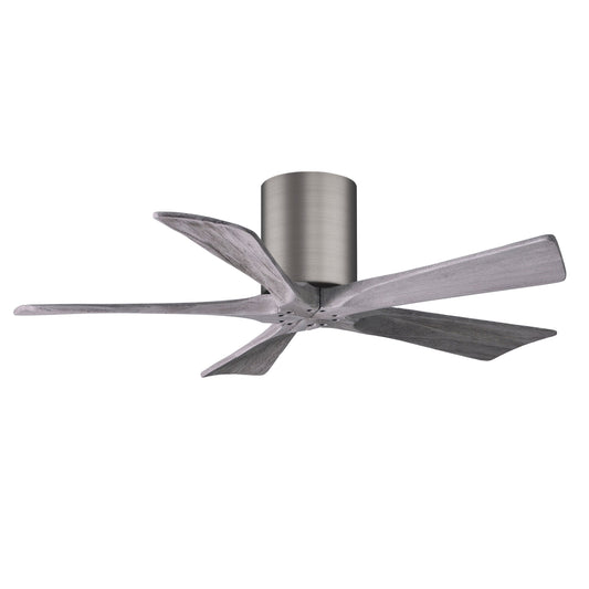 Matthews Fan Company Atlas Irene-5H 42" Brushed Pewter Ceiling Mount Fan With Solid Wood Blade In Barnwood Tone Finish