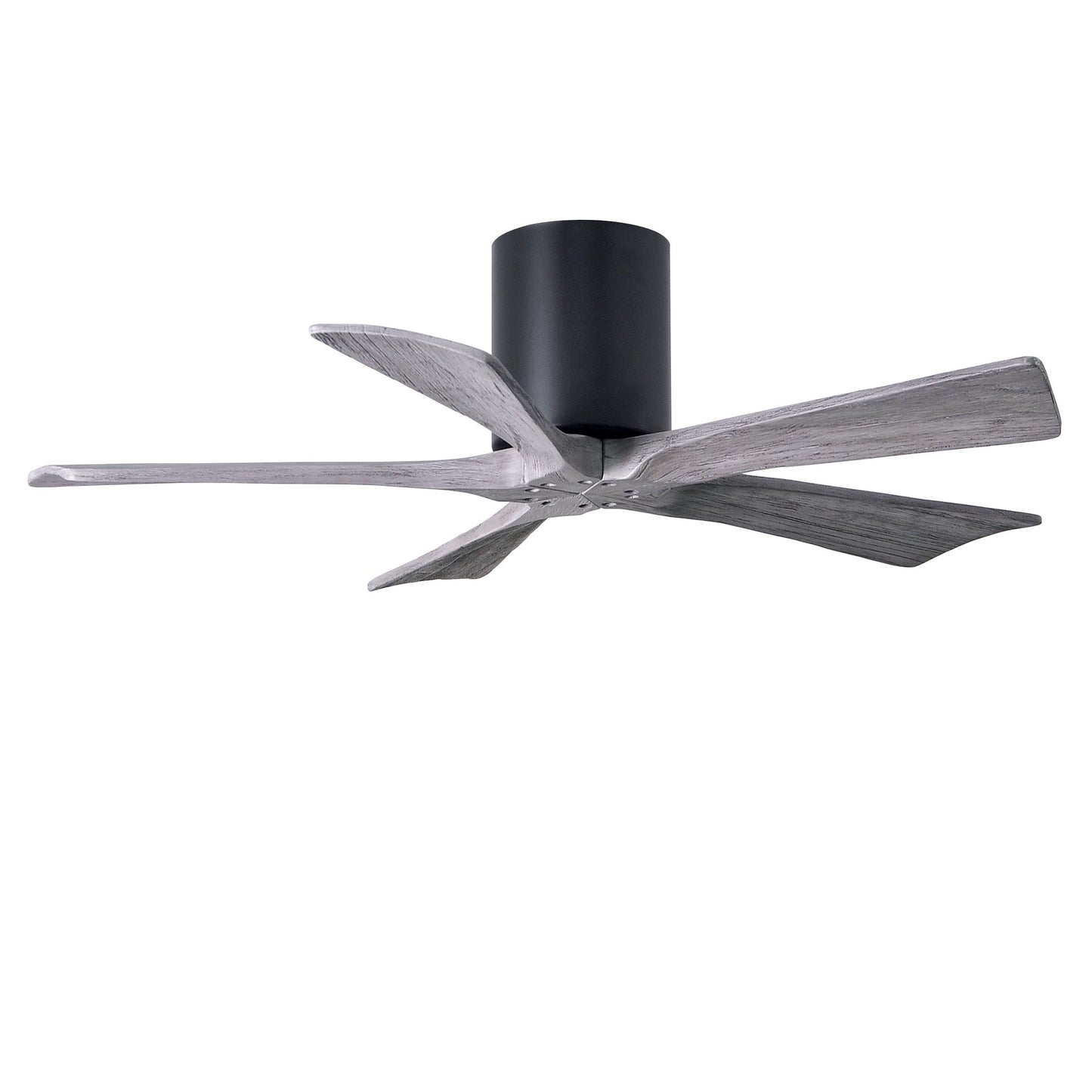 Matthews Fan Company Atlas Irene-5H 42" Matte Black Ceiling Mount Fan With Solid Wood Blade In Barnwood Tone Finish