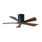 Matthews Fan Company Atlas Irene-5H 42" Matte Black Ceiling Mount Fan With Solid Wood Blade In Walnut Tone Finish