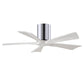 Matthews Fan Company Atlas Irene-5H 42" Polished Chrome Ceiling Mount Fan With Solid Wood Blade In Matte White Finish