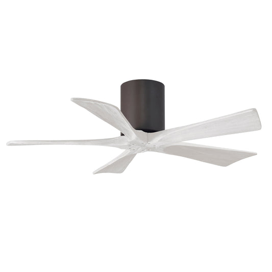 Matthews Fan Company Atlas Irene-5H 42" Textured Bronze Ceiling Mount Fan With Solid Wood Blade In Matte White Finish