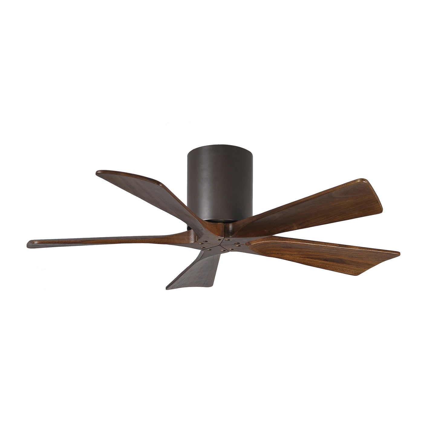 Matthews Fan Company Atlas Irene-5H 42" Textured Bronze Ceiling Mount Fan With Solid Wood Blade In Walnut Tone Finish