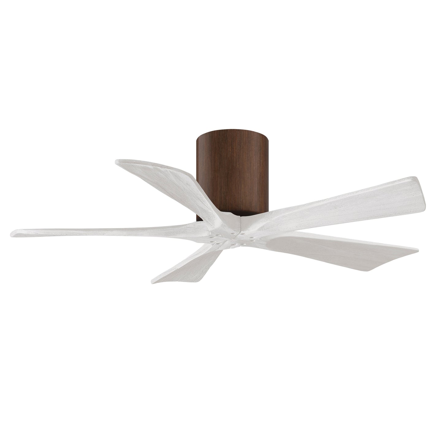 Matthews Fan Company Atlas Irene-5H 42" Walnut Tone Ceiling Mount Fan With Solid Wood Blade In Matte White Finish