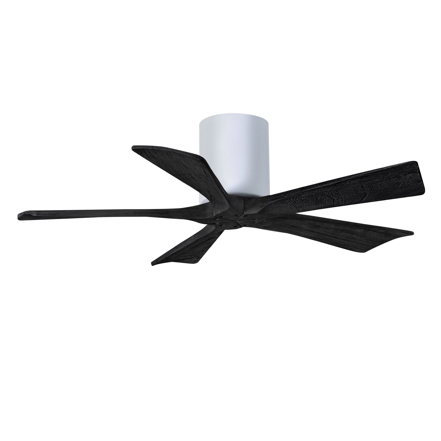 Matthews Fan Company Atlas Irene-5H 42" White Ceiling Mount Fan With Solid Wood Blade In Matte Black Finish