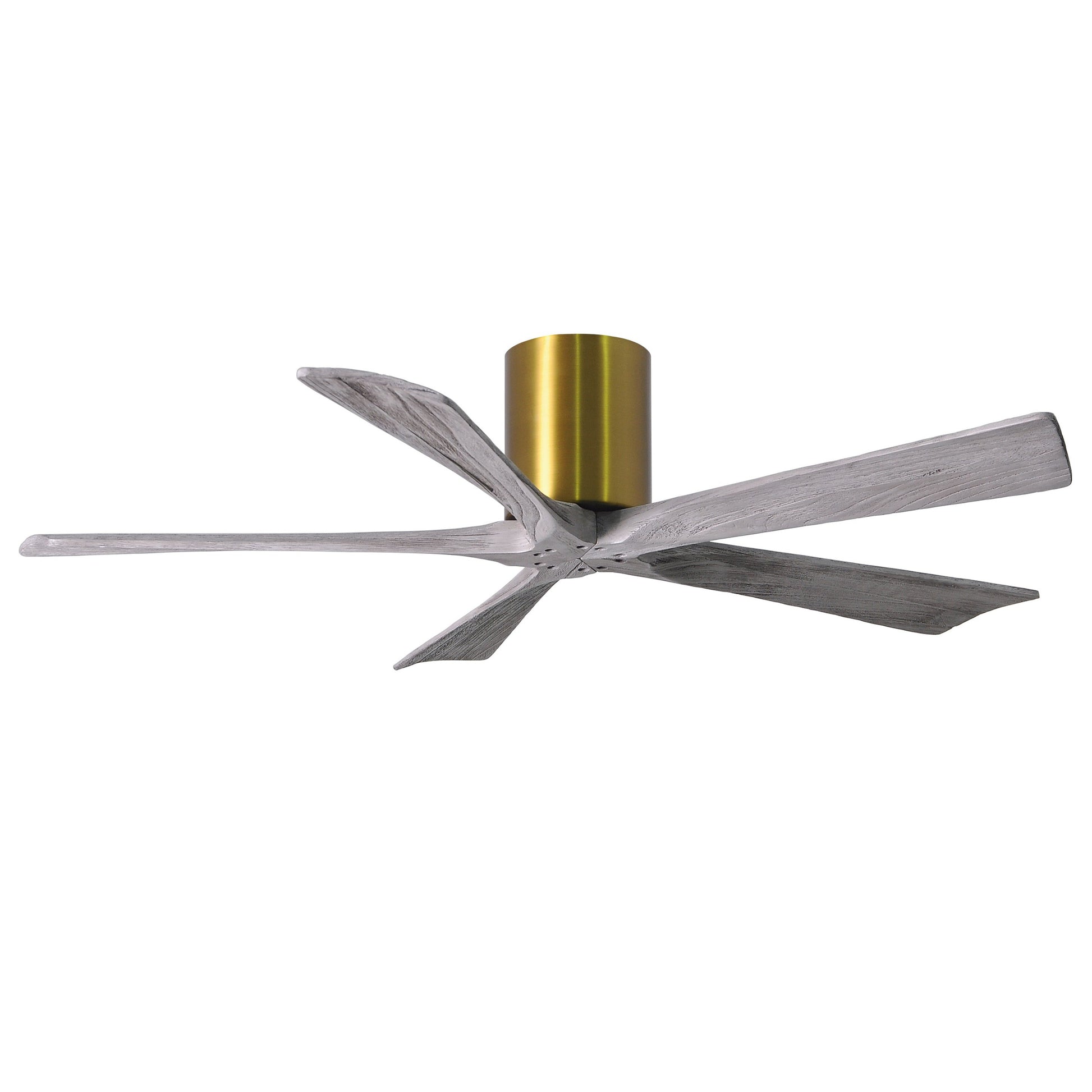 Matthews Fan Company Atlas Irene-5H 52" Brushed Brass Ceiling Mount Fan With Solid Wood Blade In Barnwood Tone Finish