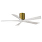 Matthews Fan Company Atlas Irene-5H 52" Brushed Brass Ceiling Mount Fan With Solid Wood Blade In Matte White Finish