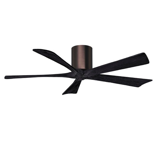 Matthews Fan Company Atlas Irene-5H 52" Brushed Bronze Ceiling Mount Fan With Solid Wood Blade In Matte Black Finish