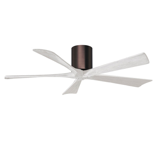 Matthews Fan Company Atlas Irene-5H 52" Brushed Bronze Ceiling Mount Fan With Solid Wood Blade In Matte White Finish