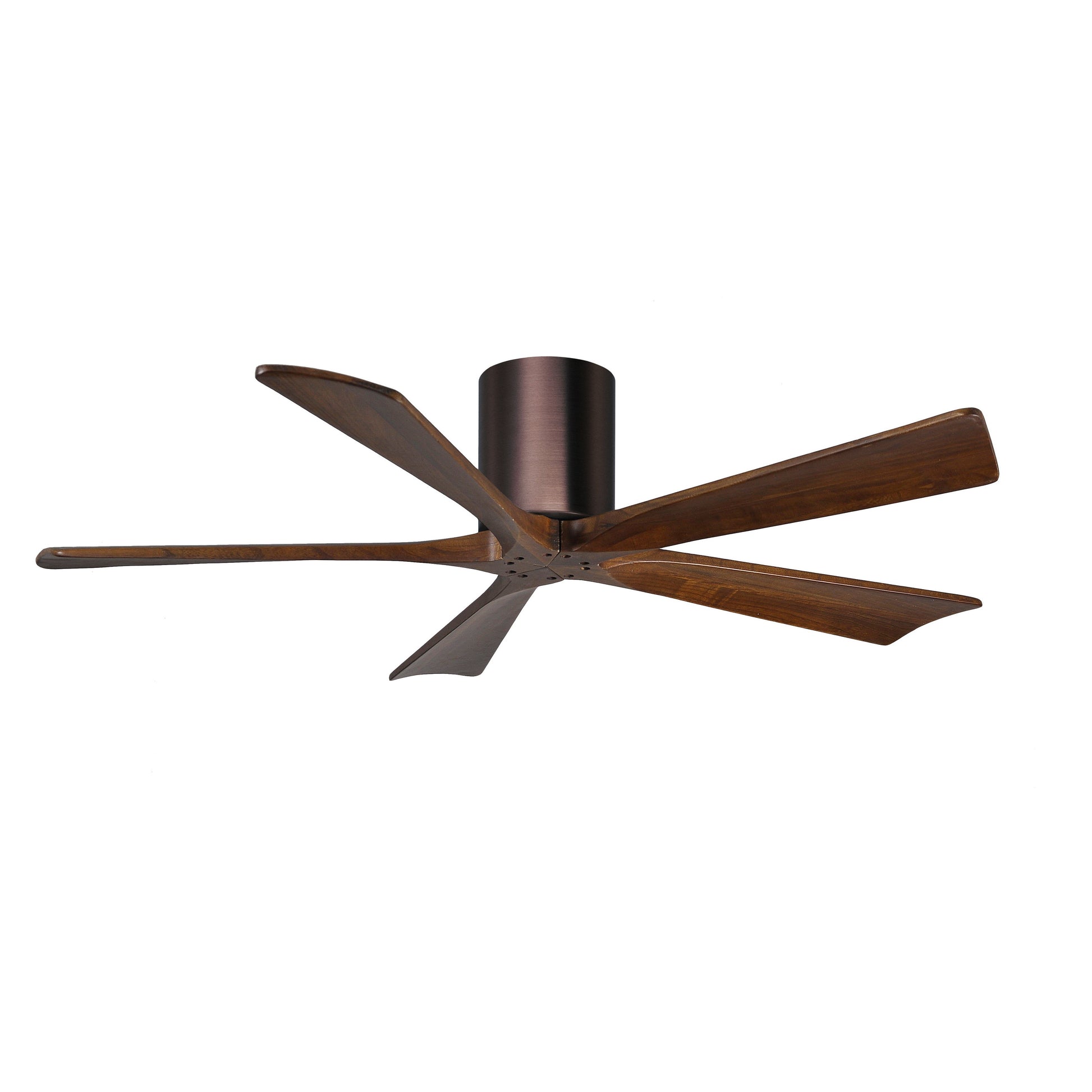 Matthews Fan Company Atlas Irene-5H 52" Brushed Bronze Ceiling Mount Fan With Solid Wood Blade In Walnut Finish