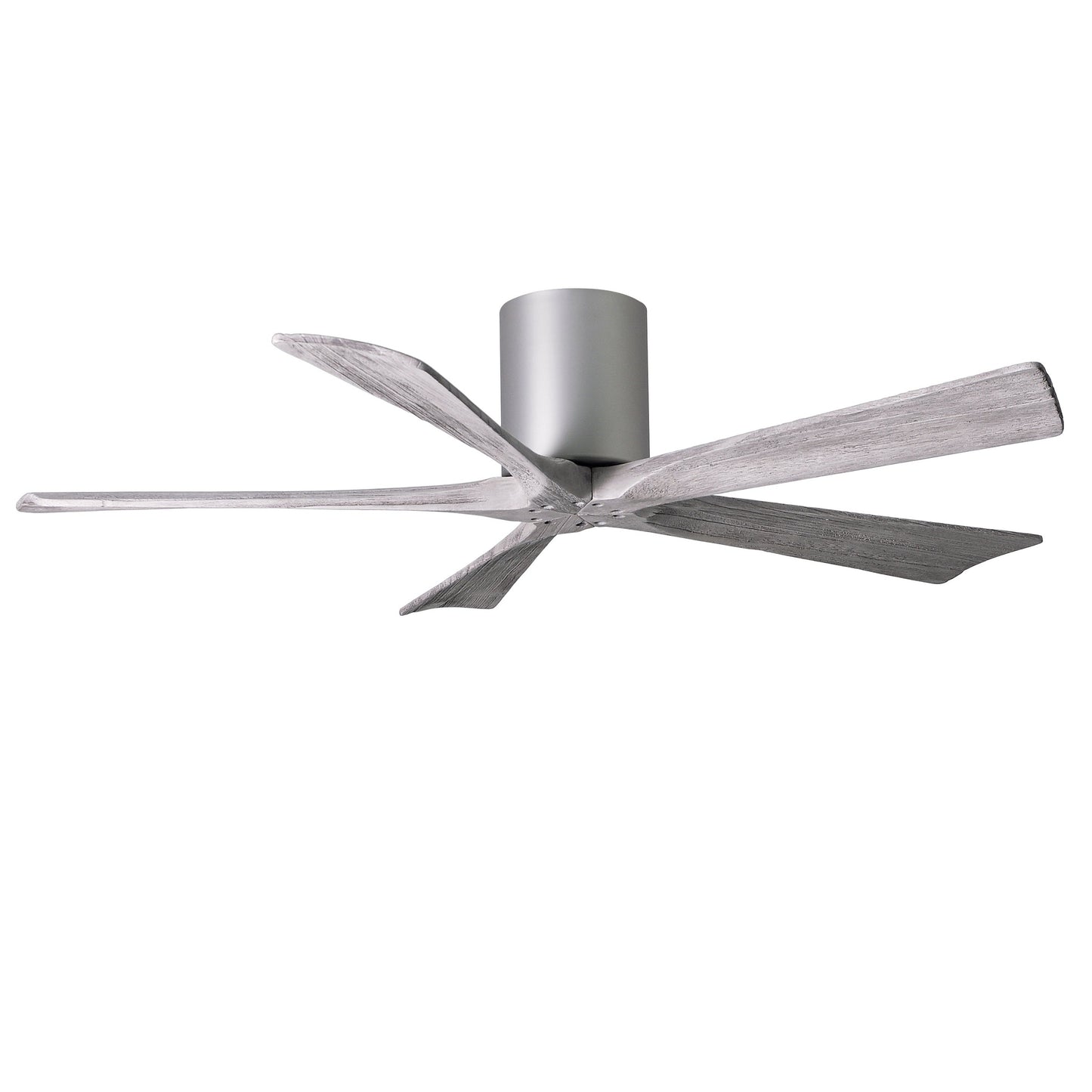 Matthews Fan Company Atlas Irene-5H 52" Brushed Nickel Ceiling Mount Fan With Solid Wood Blade In Barnwood Tone Finish