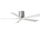 Matthews Fan Company Atlas Irene-5H 52" Brushed Nickel Ceiling Mount Fan With Solid Wood Blade In Matte White Finish