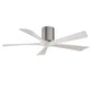 Matthews Fan Company Atlas Irene-5H 52" Brushed Pewter Ceiling Mount Fan With Solid Wood Blade In Matte White Finish