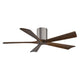 Matthews Fan Company Atlas Irene-5H 52" Brushed Pewter Ceiling Mount Fan With Solid Wood Blade In Walnut Finish