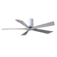 Matthews Fan Company Atlas Irene-5H 52" Gloss White Ceiling Mount Fan With Solid Wood Blade In Barnwood Tone Finish