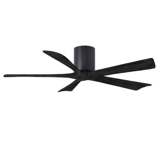 Matthews Fan Company Atlas Irene-5H 52" Matte Black Ceiling Mount Fan With Solid Wood Blade In Matte Black Finish