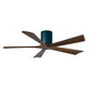 Matthews Fan Company Atlas Irene-5H 52" Matte Black Ceiling Mount Fan With Solid Wood Blade In Walnut Tone Finish